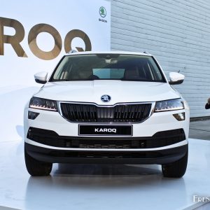 Photo face avant Škoda Karoq – Présentation à Stockholm (2017