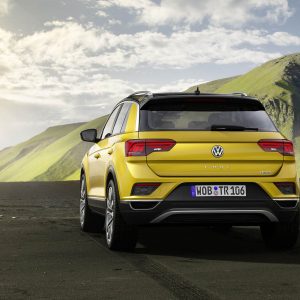 Photo 3/4 arrière Volkswagen T-Roc Jaune (2017)